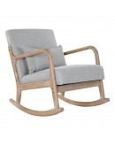 Armchair DKD Home Decor Grey Linen Rubber wood (66 x 88 x 78 cm)