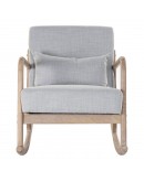 Armchair DKD Home Decor Grey Linen Rubber wood (66 x 88 x 78 cm)