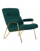 Armchair DKD Home Decor Green Polyester Metal (69 x 90 x 90 cm)