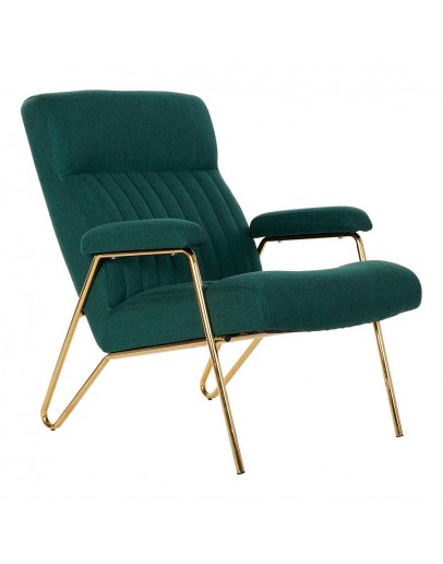 Armchair DKD Home Decor Green Polyester Metal (69 x 90 x 90 cm)