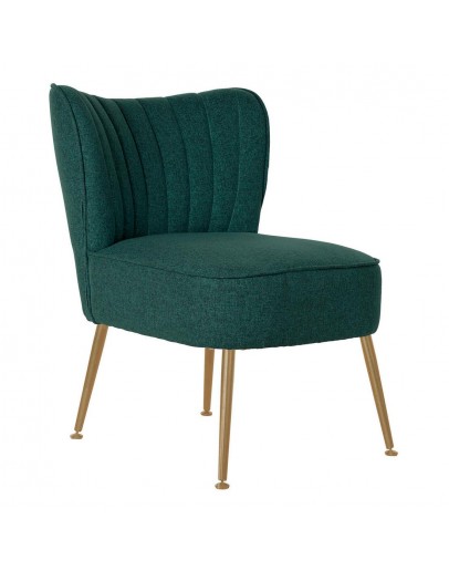 Armchair DKD Home Decor Green Polyester Metal (55 x 64 x 72.5 cm)