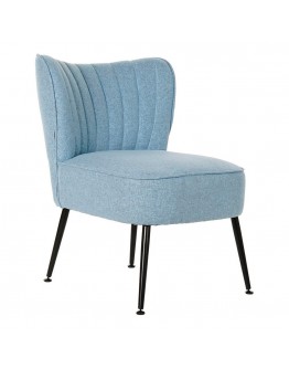 Armchair DKD Home Decor Polyester Metal Sky blue (52 x 64 x 74 cm)