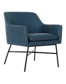 Armchair DKD Home Decor Blue Black Polyester Metal (66 x 62 x 75 cm)