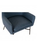 Armchair DKD Home Decor Blue Black Polyester Metal (66 x 62 x 75 cm)