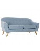 3-Seater Sofa DKD Home Decor Polyester Rubber wood Sky blue (172 x 80 x 81 cm)