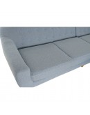 3-Seater Sofa DKD Home Decor Polyester Rubber wood Sky blue (226 x 144 x 84 cm)