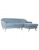 3-Seater Sofa DKD Home Decor Polyester Rubber wood Sky blue (226 x 144 x 84 cm)