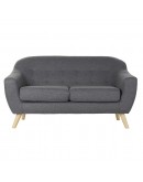 2-Seater Sofa DKD Home Decor Grey Polyester Rubber wood (146 x 72 x 82 cm)