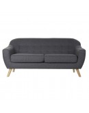 3-Seater Sofa DKD Home Decor Grey Polyester Rubber wood (170 x 80 x 81 cm)