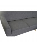 3-Seater Sofa DKD Home Decor Grey Polyester Rubber wood (230 x 144 x 84 cm)