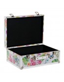 Set of decorative boxes DKD Home Decor Polyester Wood Shabby Chic (2 pcs)