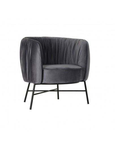 Armchair DKD Home Decor Black Grey Polyester Metal (78 x 74 x 78 cm)