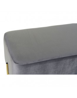 Bench DKD Home Decor Grey Polyester Metal Golden (91 x 46.5 x 42 cm)