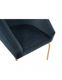 Chair DKD Home Decor Blue Polyester Metal Golden (72 x 63 x 88 cm)