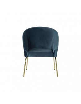 Chair DKD Home Decor Blue Polyester Metal Golden (72 x 63 x 88 cm)