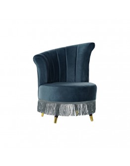 Armchair DKD Home Decor Blue Polyester Metal (77 x 63 x 85 cm)