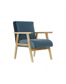 Armchair DKD Home Decor Blue Polyester MDF Wood (62 x 65 x 76 cm)