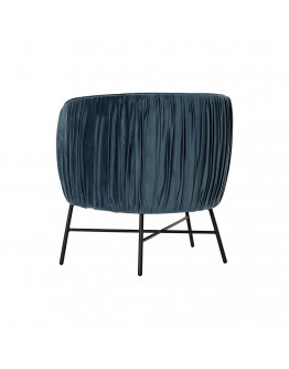 Armchair DKD Home Decor Blue Black Polyester Metal (78 x 74 x 78 cm)