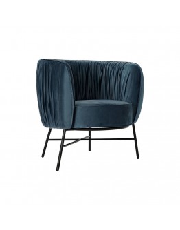 Armchair DKD Home Decor Blue Black Polyester Metal (78 x 74 x 78 cm)