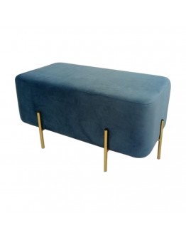 Bench DKD Home Decor Blue Polyester Metal (91 x 46.5 x 42 cm)