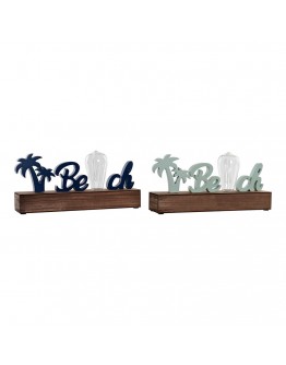 Decorative Figure DKD Home Decor Beach LED MDF Wood (2 pcs) (34 x 8 x 16 cm)