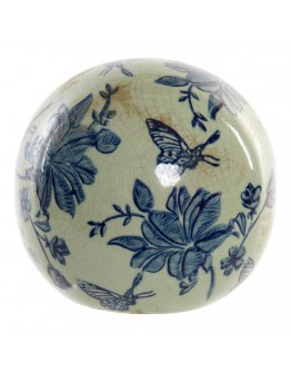 Decorative Figure DKD Home Decor Sphere China crockery Butterfly (12 x 12 x 11 cm)