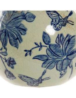 Decorative Figure DKD Home Decor Sphere China crockery Butterfly (12 x 12 x 11 cm)