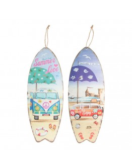 Decorative Figure DKD Home Decor Surf MDF Wood (2 pcs) (7 x 1.8 x 17.5 cm)