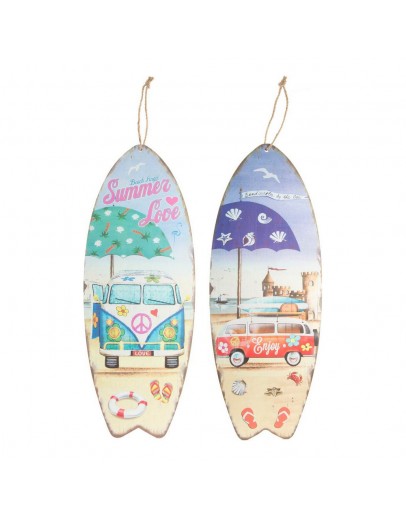 Decorative Figure DKD Home Decor Surf MDF Wood (2 pcs) (7 x 1.8 x 17.5 cm)