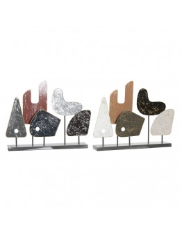 Decorative Figure DKD Home Decor Metal Abstract (2 pcs) (48 x 8.5 x 39.5 cm)