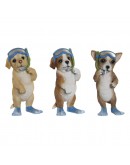 Decorative Figure DKD Home Decor Resin Dog (3 pcs) (11.5 x 11.5 x 23 cm)