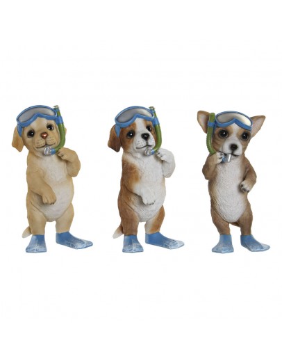 Decorative Figure DKD Home Decor Resin Dog (3 pcs) (11.5 x 11.5 x 23 cm)