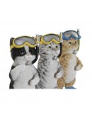 Decorative Figure DKD Home Decor Resin Cat (3 pcs) (10.5 x 10 x 22.5 cm)