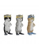 Decorative Figure DKD Home Decor Resin Cat (3 pcs) (10.5 x 10 x 22.5 cm)