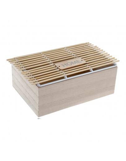 Decorative box DKD Home Decor Home Rattan MDF Wood (25 x 15 x 9 cm)