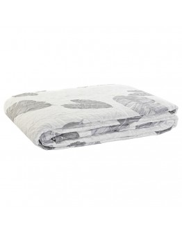 Bed Cover DKD Home Decor White Grey Polyester Cotton Sheets (180 x 260 x 1 cm)