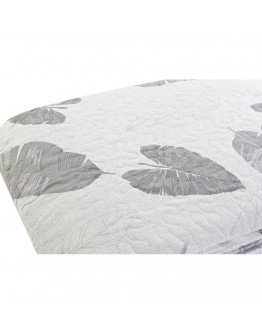 Bed Cover DKD Home Decor White Grey Polyester Cotton Sheets (240 x 260 x 1 cm)