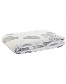 Bed Cover DKD Home Decor White Grey Polyester Cotton Sheets (240 x 260 x 1 cm)