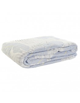 Bed Cover DKD Home Decor Blue White Polyester Cotton Sheets (240 x 260 x 1 cm)