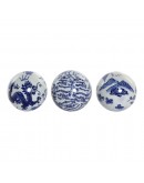 Decorative Figure DKD Home Decor Oriental Porcelain (3 pcs) (10 x 10 x 10 cm)