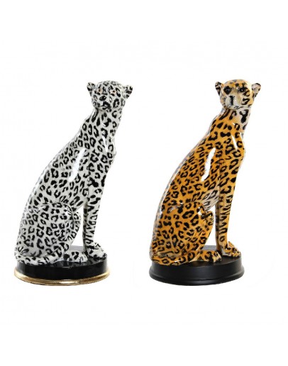 Decorative Figure DKD Home Decor Resin Leopard (2 pcs) (16 x 16 x 32 cm)