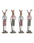 Decorative Figure DKD Home Decor Resin Rabbit (4 pcs) (10 x 10 x 36 cm)