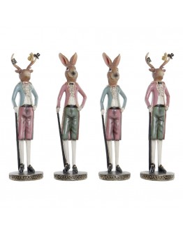 Decorative Figure DKD Home Decor Resin Rabbit (4 pcs) (10 x 10 x 36 cm)