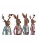 Decorative Figure DKD Home Decor Resin Rabbit (4 pcs) (10 x 10 x 36 cm)