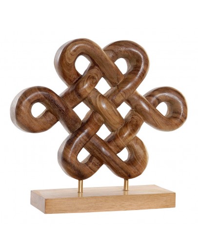 Decorative Figure DKD Home Decor Knot Wood Natural (34 x 10 x 31 cm)