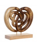 Decorative Figure DKD Home Decor Wood Abstract Natural (25 x 10 x 25 cm)