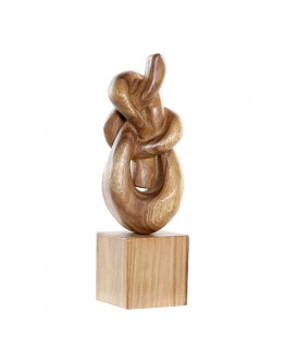 Decorative Figure DKD Home Decor Wood Abstract Natural (9 x 9 x 32 cm)