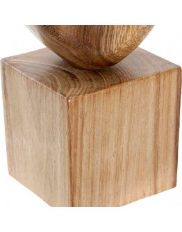 Decorative Figure DKD Home Decor Wood Abstract Natural (9 x 9 x 32 cm)