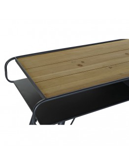 Console DKD Home Decor Black Metal Fir Light brown (120 x 38 x 78 cm)