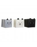 Basket DKD Home Decor Felt animals (3 pcs) (32 x 32 x 32 cm)